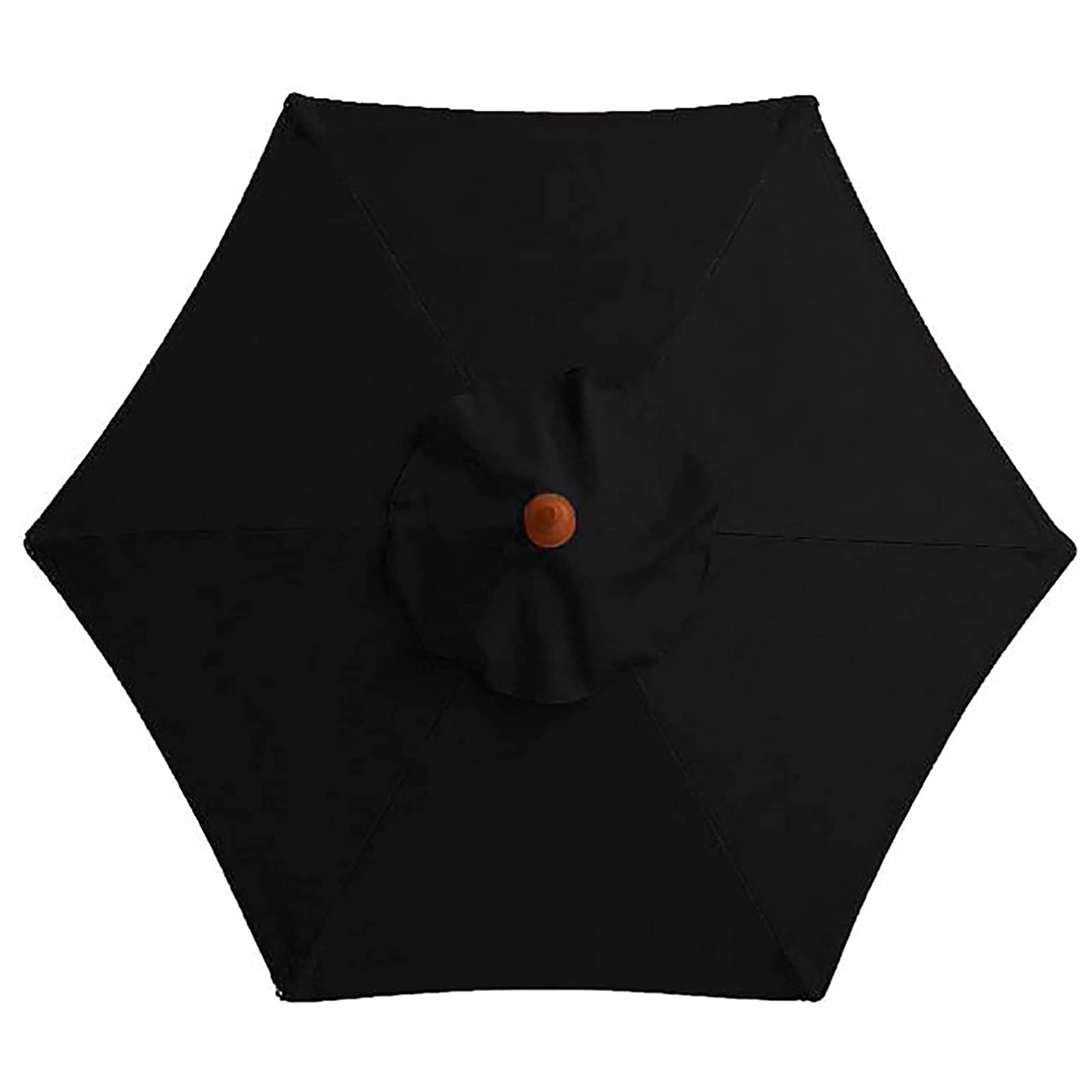 6 Ribs Sun Umbrella Replacement Canopy, UV-Block Polyester Fabric Patio Parasol Umbrella Replacement Cover, Garden Parasol Canopy Cover for Garden Parasol Canopy (Black,2M / 6.56Ft)
