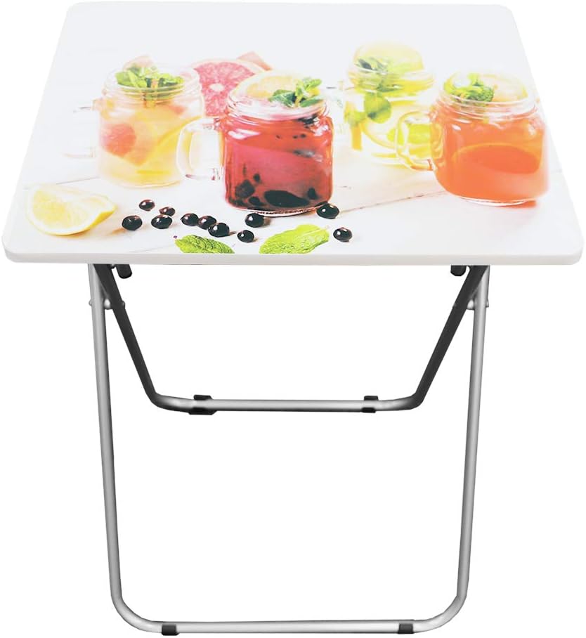 Home Basics Multi-Purpose Foldable TV Tray Table (1, Cocktails (White))