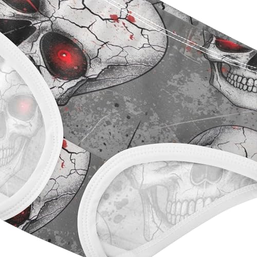 Toddler Underwear Floral 2t Cotton Girl Panties Cute Personalized Kids Briefs Undies White Skulls Red Eyes Prints4