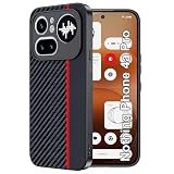 FDHYFGDY Cover per Nothing Phone 4a Pro, Custodia Protettiva Antigraffio Antiurto, Ultrasottile in Fibra di Carbonio Compatibile con Nothing Phone 4a Pro Custodia - Rosso e Nero