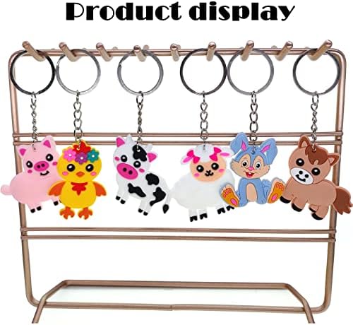 MEIYIFAN 30 Pieces Cartoon Cute Animal Keychain,Mini Keychain,Key Chain Decorations,Party Gifts for Children Birthday Party Bag Fillers Prize Box for Classroom