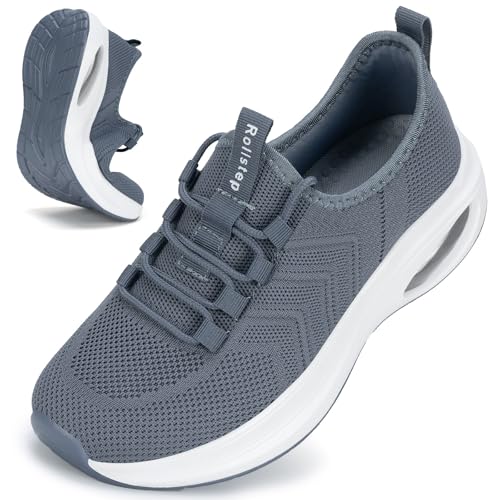 Image of Wide Toe Box Shoes Women Extra Wide Width Sneakers Air Cushion Road Running Shoes Ultra Light Tennis Gym Workout Training Shoes Breathable Walking Shoes with Arch Support