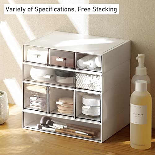 Desk Organizer with Drawers Stackable Storage Drawers, Plastic Compact Desk Storage Box Great for Office School Home Small Space- 1drawers (White) by kulusion - Image 6