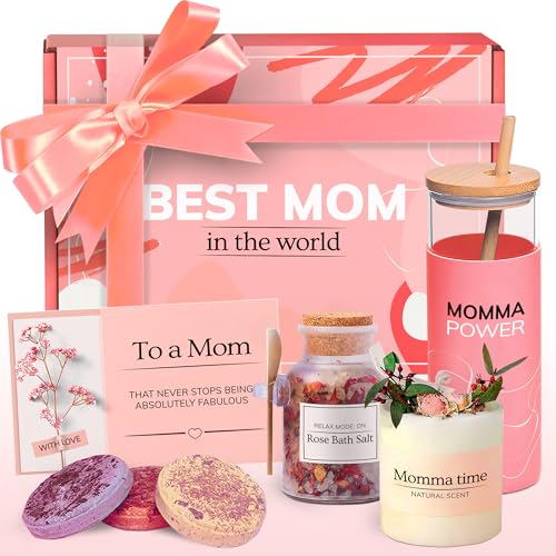 Luxvine Best Mom in the World Mothers Day Gifts Set - Gifts for Mom from Daughter Son Relaxing Gifts for Women Set – Gift for Any Occasion – Mom Birthday Gifts Box – Gift Box for Mother's Day