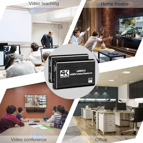 Image of Video Capture Card, 4K HDMI Video Capture, USB 3.0 Game Capture Card, Video Capture Device Full HD 1080p 60FPS for Live Streaming, Work with PS4 /PS5 /Xbox /PC /Mac Linux Android Windows 10 /11