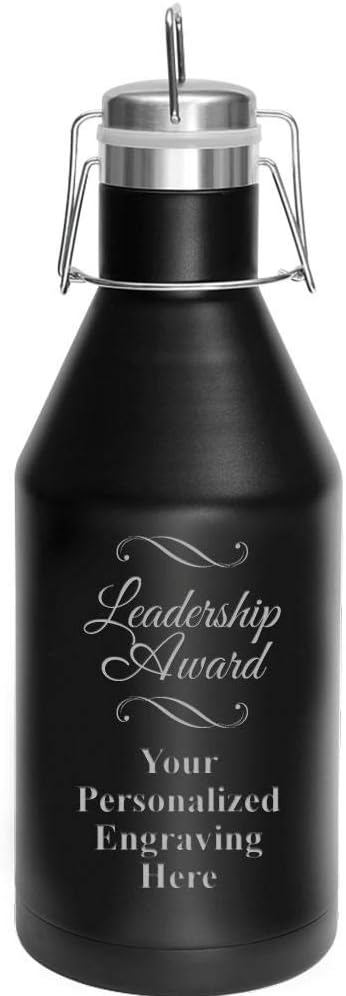 Custom Leadership Award Growler, 64 oz Custom Leadership Stainless Steel Growler, Engraving Included