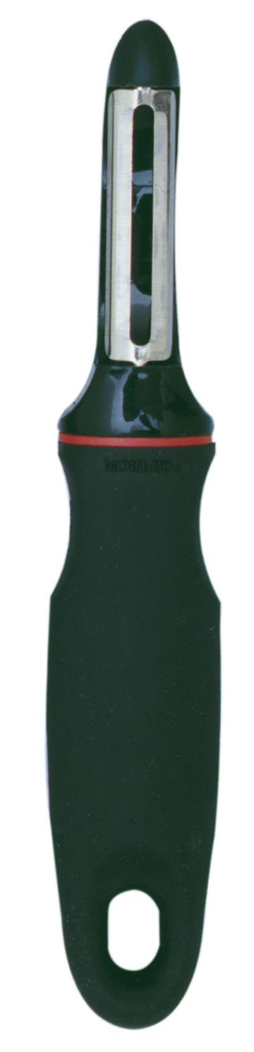 Norpro Bow Shape Peeler, Stainless Steel, Grip-EZ, Soft, Santoprene, One Size, Black