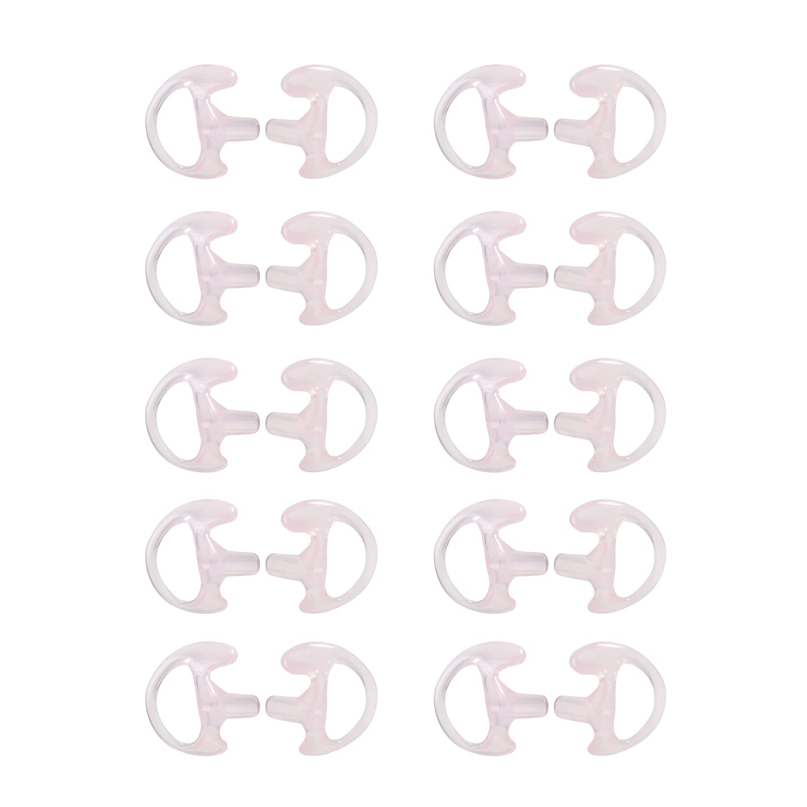 HYSHIKRA Silicon Earmold Ear pier Replacement Earmold Earbud Earplug for Motorola Kenwood Two-Way Radio Law Enforcement Earpiece Air Acoustic Coil Tube Audio Kits (Pink Small 10PCS)