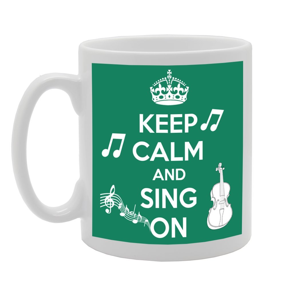 Coralgraph Inc Men's White Mg351 Keep Calm And Sing On Novelty Gift Printed Tea Coffee Ceramic Mug