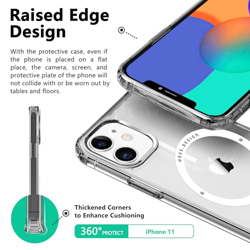 Image of ONES Magnetic Case for iPhone 11 | Compatible with Magsafe, Slim Clear Shockproof Cover, [PC + TPU Hybrid] Anti-Yellowing & Anti-Fingerprint iPhone 11 Transparent Case