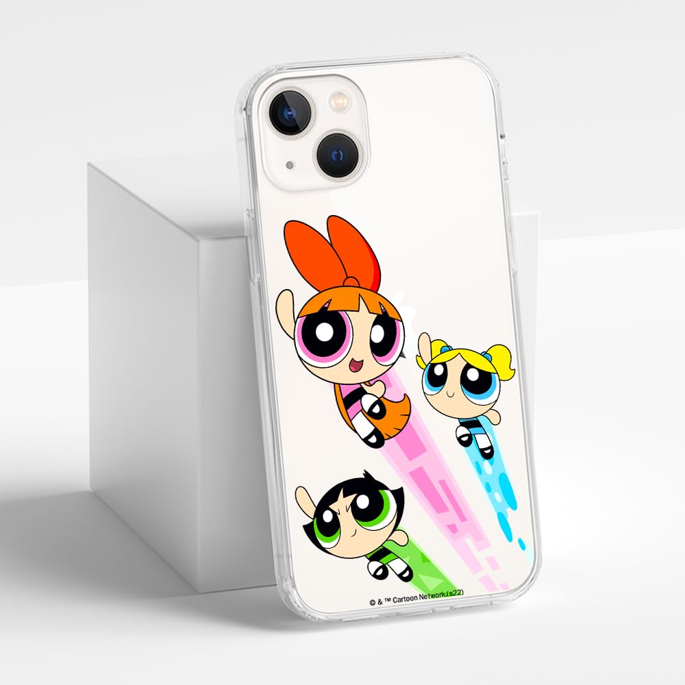 ERT GROUP custodia per cellulare per Iphone 13 MINI originale e con licenza ufficiale The Powerpuff Girls, modello The Powerpuff Girls 012, parzialmente trasparente