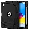 Funda para iPad 10.ª generación de 10.9 pulgadas, 2022, soporte integrado para lápiz Apple, funda protectora resistente a prueba de golpes, negro