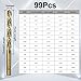 Sinyeenglon Cobalt Drill Bit Set for Hardened Metal and Stainless Steel, 99Pcs M35 High Speed Steel Twist Jobber Metal Drill Bits 1/16