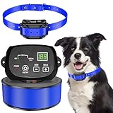 Underground Dog Fence System, Rechargeable Electric Fence for Dogs with 656Ft Boundary Wire, In Ground Dog Fence with 1 Waterproof Collar Receiver, Pet Containment Outdoor Training for Yard