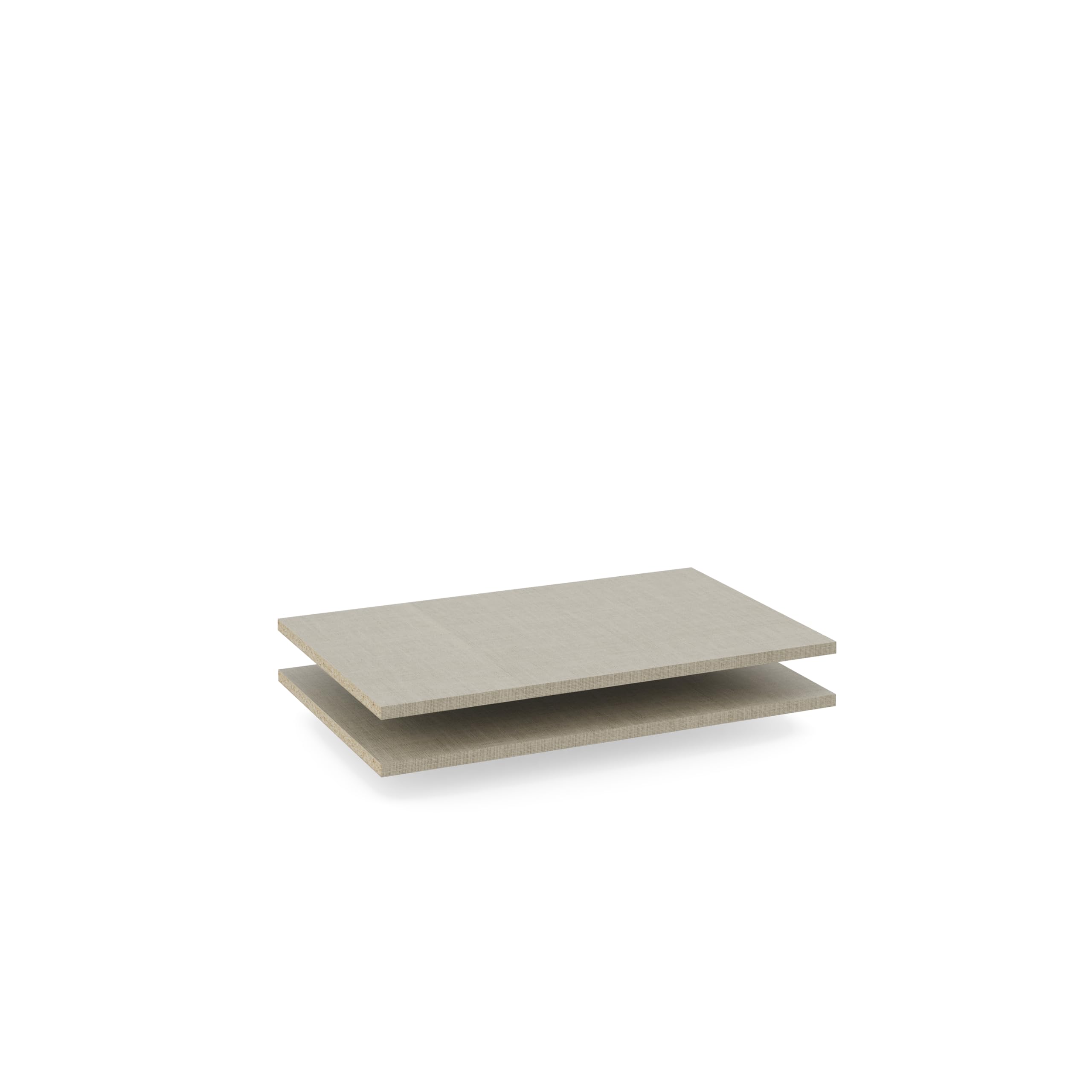 Rauch Möbel Zubehör, Einlegeböden 2er-Set für Elementbreite 65 cm, Farbe Texline Leinenoptik, Maße 63x1,6x40cm