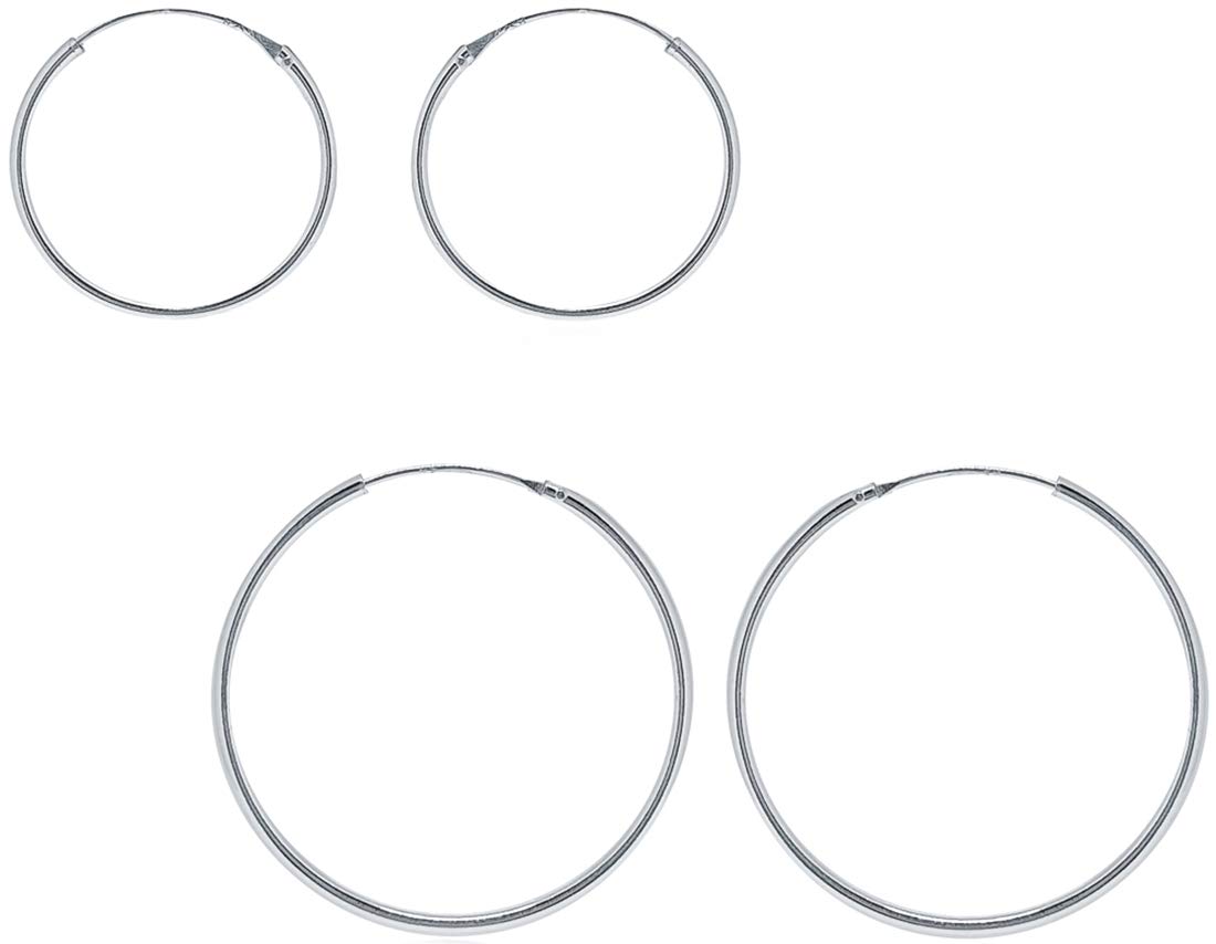 ENTREPLATA Pendientes de Aro Plata de Ley 925