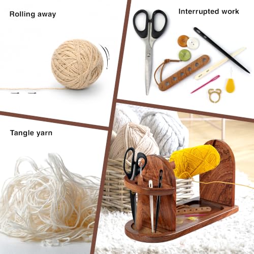 SAVINA Wooden Yarn Holder for Crocheting & Knitting, Horizontal Spindle by SAVINA - Used condition - Image 3