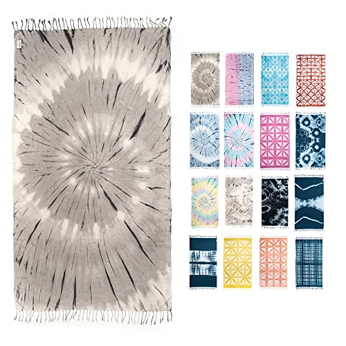 Hencely Tie Dye Beach Towel, 37 X 68 Inches, 100% Cotton Soft Absorbent Turkish Beach Towels For Spa, Pool, Gym And Bathroom (Gray Moon) #TOP1
