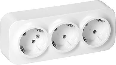 Miratic Schuko Wall Socket Wall Outlet IP20 White Surface Plug 16A/230VAC Durable and Safe for Home and Commercial Use