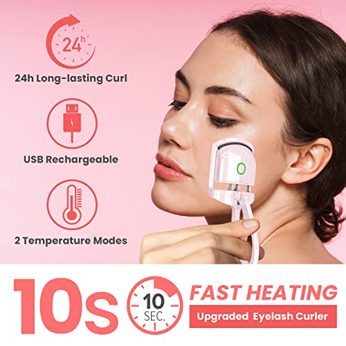 Heated Eyelash Curlers, Heated Lash Curler, Electric Eyelash Curler, Warm Eyelash Curler, Rechargeable Eyelash Curler, Handheld Eyelash Heated Curler