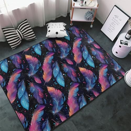 Tapis lavable et antidérapant doux à plumes pour un intérieur sécurisé