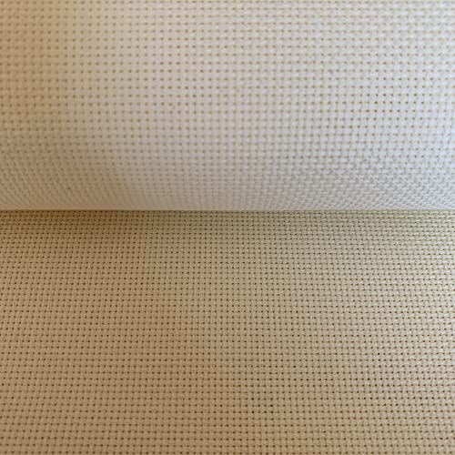 Image of 16 Count Aida Cloth Cross Stitch Fabric, Beige Cream, W29 x L39