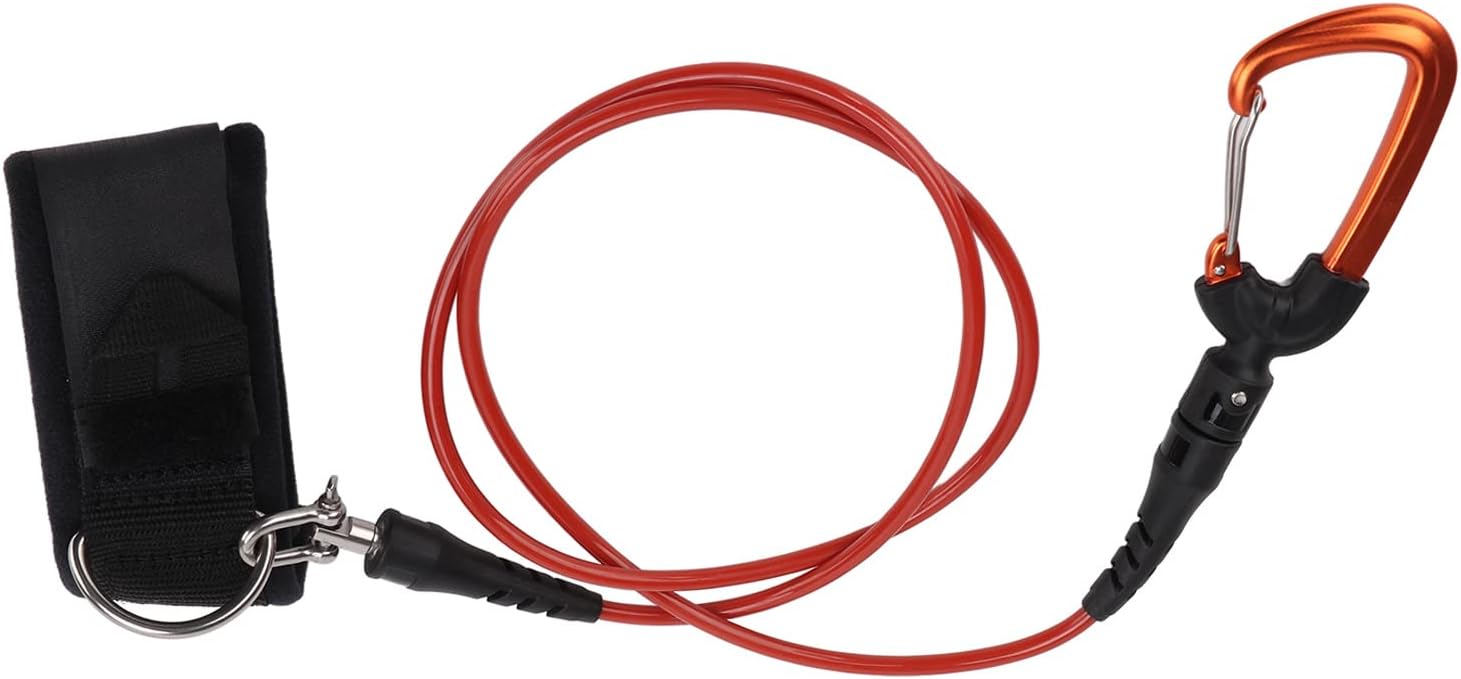 EVTSCAN Diving Lanyard Leash Diving Safety Rope with Wristband Carabiner for Underwater Sports Activities