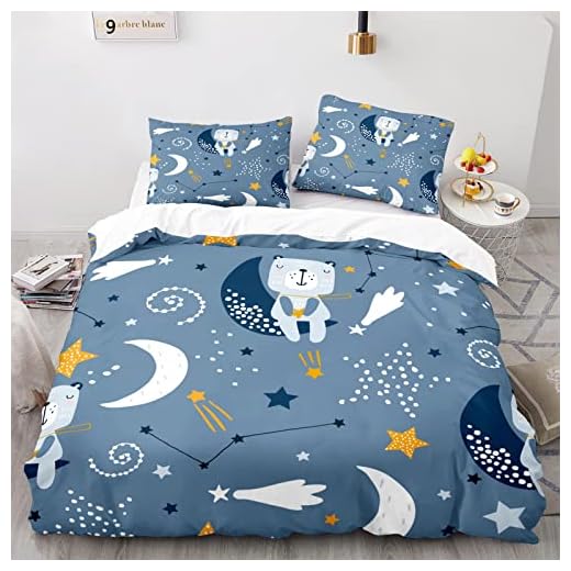 Funda Nórdica Cama 90 Animales Nórdicos Poliéster Funda Nordica Infantil 135X200Cm Viene con 2 Fundas De Almohada De 40X75Cm. Antiarrugas Sin Hierro