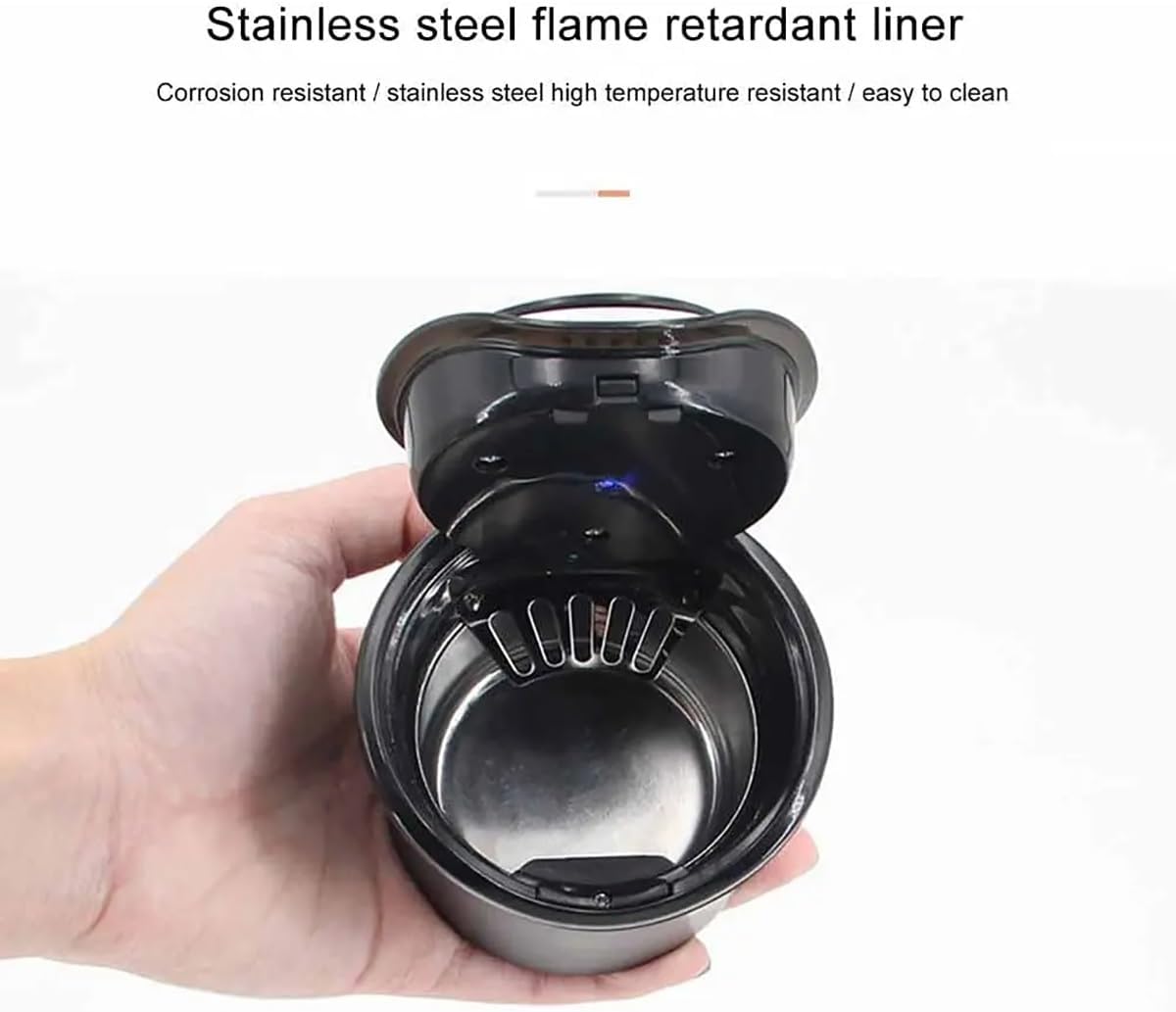 Car Ashtray Car Ashtray Car Cigarette Ashtray Solar Rechargeable Ashtray Container Portable Windproof Ashtray Cup Holder Car Self-extinguishing Ashtray