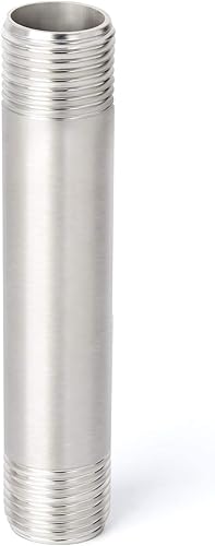 Miniatura 159 de TAISHER 2 accesorios de tubería de acero inoxidable, 1/2 "NPT x 1/2" NPT macho roscado, tubo fundido de pezón de 6 pulgadas de longitud 1.969 in