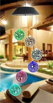 Solar Wind Chime Outdoor LED Color Changing Solar Lights Romantic Decoration for Patio Garden Yard