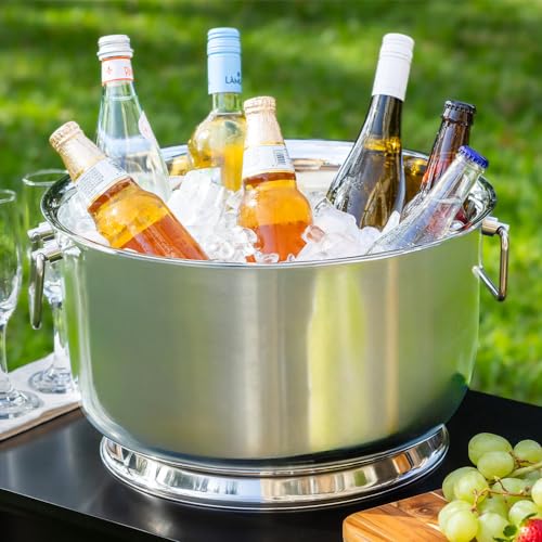 Sol Living Insulated Beverage Tub Large Ice Bucket with Handles Double Wall Stainless Steel Ice Bucket and Cooler for Wine, Drinks, Bar, Party, and Gift Beverage Cooler for Indoor and Outdoor Parties - Image 6
