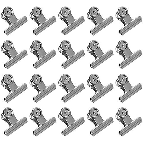 20 Pack Large Metal Hinge Clips, 2 Inch Bull Binder Paper Clips Clamps File Clamps Bulldog Clips for Food Bag, Pictures, Photos, Home Office Suppliers Cover