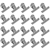 Aniann Large Metal Hinge Clips, 20 Pack 2 Inch Silver Wall Hanging Bulldog Paper Clip Clamp Money...