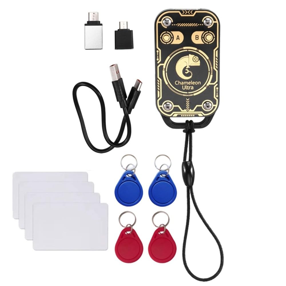 Émulateur de Carte à Puce RFID Chameleon Ultra V3.0, Lecteur/Graveur NFC 125 KHz 13,56 MHz, Copieur D'Étiquettes IC D'Identification + Porte-Clés/Carte CUID 4XUID