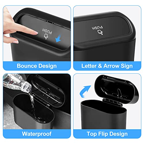 JOYSKY Auto Aufbewahrungsbox Klein mit 100 Müllsäcke Auto Mülleimer Mini Mülleimer mit Deckel für Büro Zuhause Wasserdicht Geruchlos, Stück Auto Mülleimer, Automülleinmer Mit Deckel, Auto Gadgets