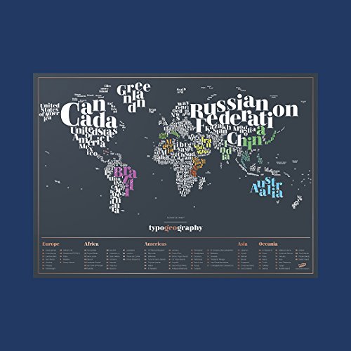 Luckies Of London Typogeography World Scratch Map – Personalized World Travel Map – Scratch Off Map – Beautiful Scratch Poster – Amazing Map Décor – Gift For Travelers – Black #TOP2