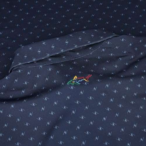 Greg Norman Men's Freedom Micro Pique Print Golf Polo Navy 2XL
