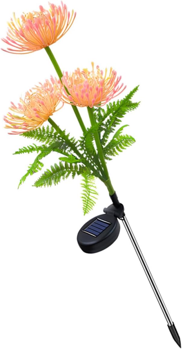 SHINEOFI Solar Garden Lights Outdoor Solar Powered Flower Shaped Stake Lamp with Stainless Steel and Abs Material for Lawn and Garden Continuous Illumination