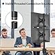 BONTEC Dual-Monitor Halterung für 13-34 Zoll, Höhenverstellbar, Drehbar, Max. 10kg pro Monitor, VESA Kompatibel, Kabelmanagement, C-Klemme & Durchgangsmontage, Ergonomisch für Homeoffice & Gaming