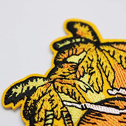 Munan Sunset Seaside Beach Coconut Tree Outdoor Patch Embroidered Applique Badge Iron On Sew On Emblem #TOP3