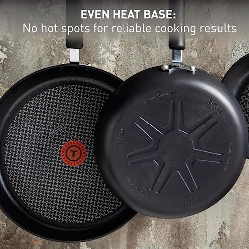 T-Fal Ultimate Hard Anodized Nonstick Fry Pan With Lid 12 Inch, Oven Broiler Safe 400F, Lid Safe 350F, Cookware, Pots and Pans, Kitchen Frying Pans, Skillets, Home, Dishwasher Safe, Onyx by T-Fal - Image 6