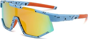 Kids Sunglasses Boys Girls - Polarised Sports Childrens Wrap Around Sun Glasses for Running Cycling Ski Baseball Cool Mirrored Teenagers UV400 Protection