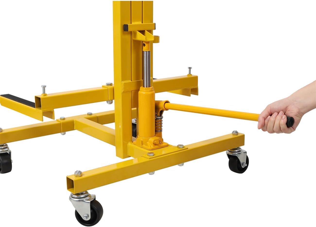 Car Door Installer and Remover, Jack Lift Hoist Hydraulic Car Door Mobile Rolling Door Bumper Jack Stand Dolly (Yellow)
