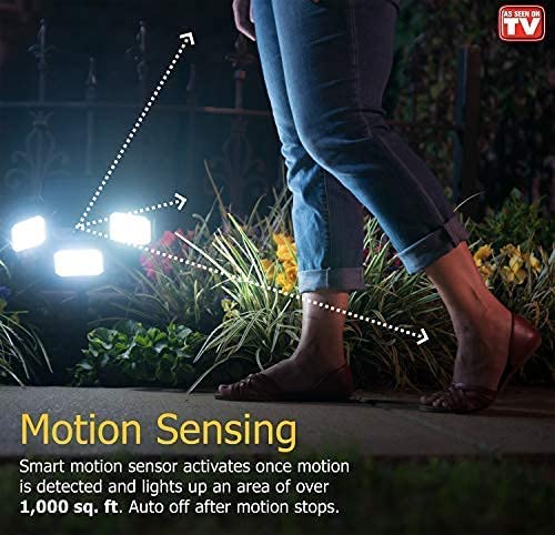 Image of Bell+Howell Bionic Floodlight with Motion Sensing - Solar Outdoor Lights 108 High Power LED Bulbs Adjustable, Swiveling Panels for Garden Patio and Lawn As Seen On TV