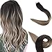 Promotion Full Shine 24" Ombre Invisible Tape In Hair Extensions Dark Roots Black and Blonde Tape In Extensions Color 1B Fading To 8 Brown and 22 Blonde 20 Pcs 50 Gram