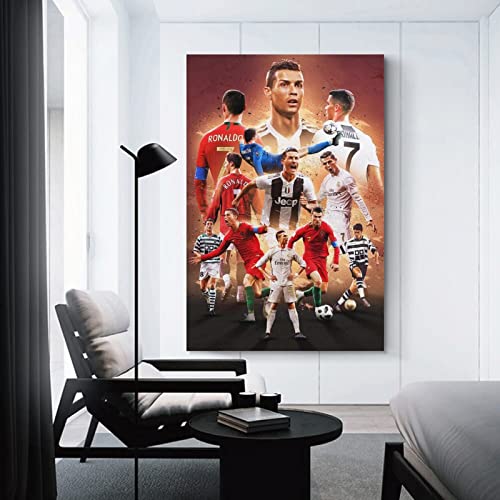Cr7 Cristiano Ronaldo Footballer Wall Art Posters Canvas Art Poster Print Picture Living Room Mural Room Bedroom Decoration Painting Unframe-Style12X18Inch(30X45Cm) #TOP2
