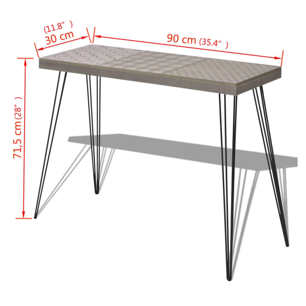 Mesa Auxiliar de salón Mesa Auxiliar multifuncionalMesa Consola Gris 90x30x71,5 cmAdecuada para el Dormitorio Sala de Estar