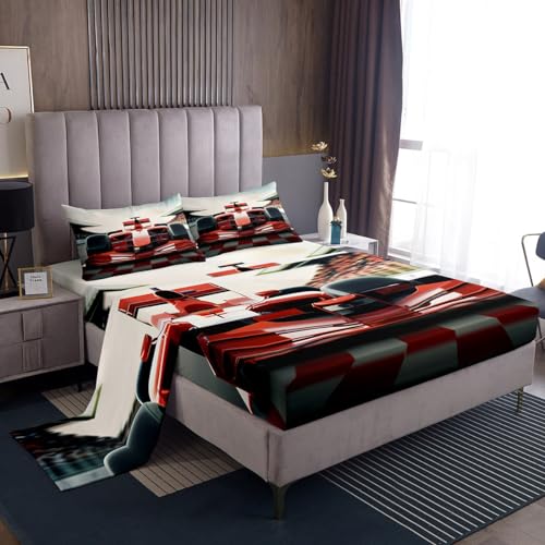 Drap-housse voiture de course lit double avec poches profondes