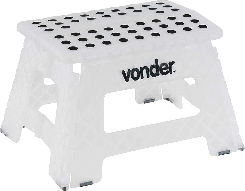 Frete Grátis Vonder, Banqueta Plástica Dobrável, Branca, Altura 220 Mm